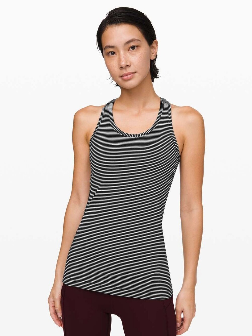 lululemon athletica Black & White Striped Racerback Tank NWOT Size 6